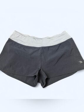 Women's Charcoal Athletic Shorts with Light Gray Waistband